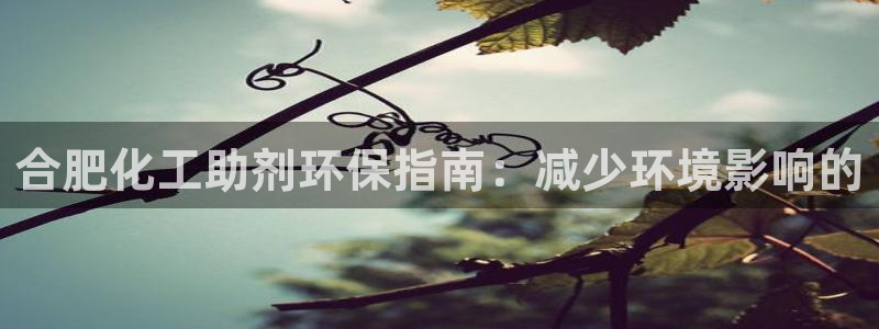 亿万 在线：合肥化工助剂环保指南：减少环境影响的